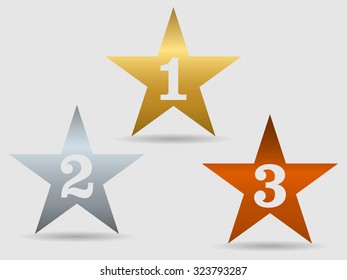 Golden, silver and bronze stars for winners