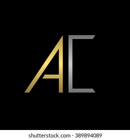 Golden A and silver C letters logo template for your business company