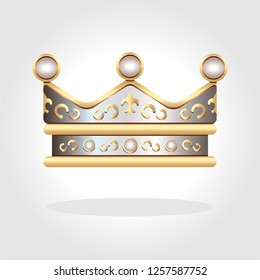 Golden and Silver Crown With Gradient, Vector