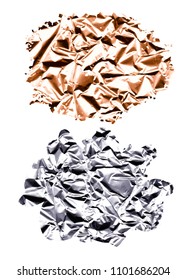 Golden and silver foil textures set. Abstract vector background