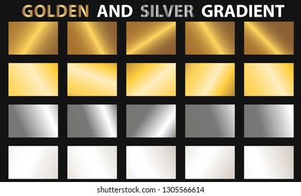 Golden and silver Gradient set. 