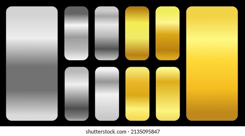 golden silver gradient vector swatches pack