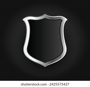 Golden silver Metallic Security Badge Logo Design Vector
