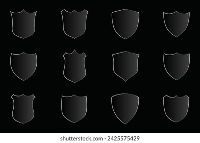 Vector de diseño de logotipo de insignia de seguridad metálica de plata dorada