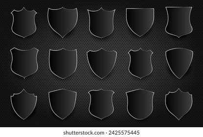 Goldenes Silber Metallic Sicherheitsabzeichen Logo Design Vektor
