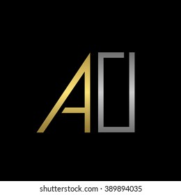 Golden A and silver O letters logo template for your business company