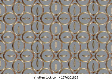 golden, silver pattern. Ethnic, tribal motif. Geometric figures background. Digital paper, textile print, surface texture, web design, abstraction backdrop, wallpaper. Seamless abstract. 