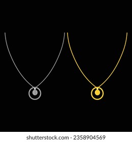 Golden And Silver Pendants Set