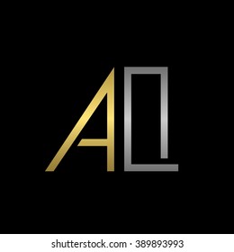 Golden A and silver Q letters logo template for your business company