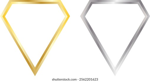 Golden and silver Rectangle Border Frame