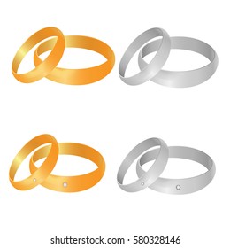 Golden and silver rings set