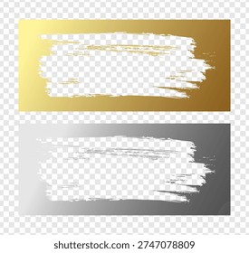 Golden and silver scratched backgrounds, scratch metallic surface. Transparent scratch cards and win game lottery texture. Vector illustration