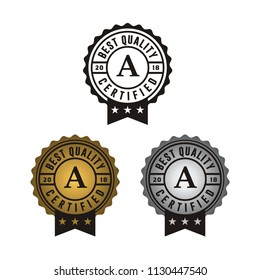Golden and Silver Seal, Approve, Quality, Guaranteed, Certificate, Stamp logo design inspiration