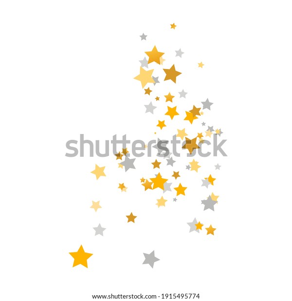 Golden\
and silver stars composition. Celebration banner. Children room\
decor. Gold and gray shooting stars. Glitter elegant design\
elements. Magic decoration. Vector\
illustration.
