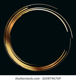 Golden simple abstract round frame banner design