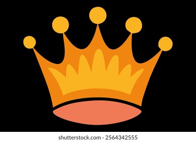 golden simple crown vector illustration