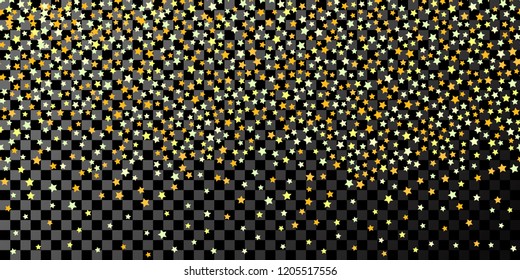 Golden simple flat style light star flares seamless texture. Vector illustration