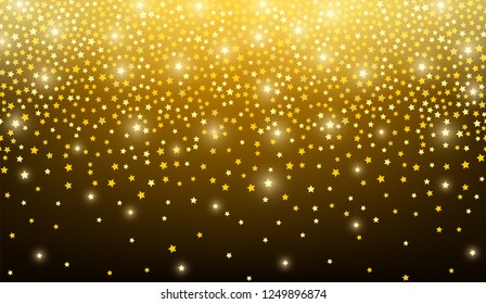 
Golden simple flat style light star flares seamless texture. Vector illustration
