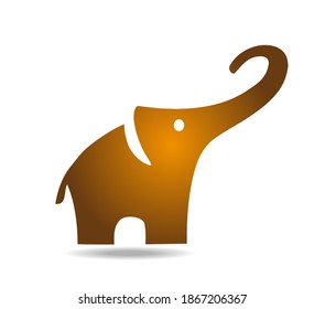 Golden simple happy elephant logo