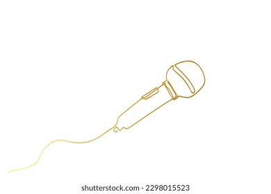 golden simple vector single one or continuous line microphone
