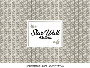 Golden six-pointed star pattern. Stack the calls together to make the background cover, wall paper. 
