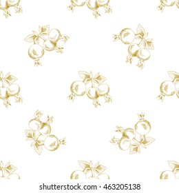 Golden sketch briar decor seamless pattern. Vector illustration for your design