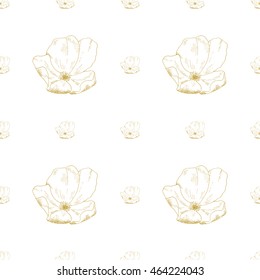 Golden sketch briar decor seamless pattern. Vector illustration for your design