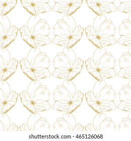 Golden sketch briar decor seamless pattern. Vector illustration for your design