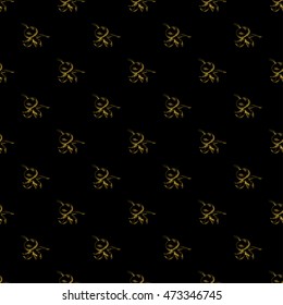 Golden sketch briar decor seamless pattern. Vector illustration for your design