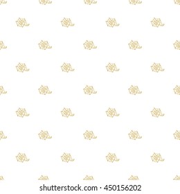 Golden sketch seashell decor seamless pattern. Vector illustration for your design