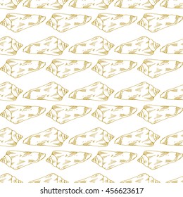 Golden sketch seashell decor seamless pattern. Vector illustration for your design