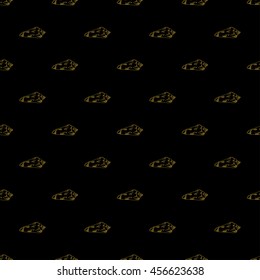 Golden sketch seashell decor seamless pattern. Vector illustration for your design
