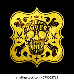golden skull and crossbones