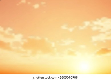 Golden sky in the autumn sky with a warm sunset glow. Sunset Sky in the Evening. Sky background concept.