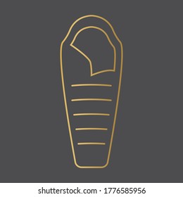golden sleeping bag icon- vector illustration