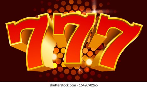 Golden slot machine 777 wins the jackpot. Big win concept. Vector illustration