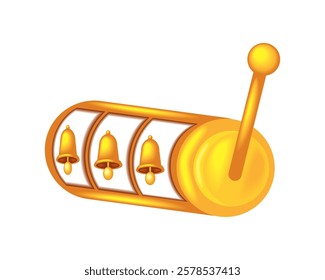 Golden slot machine icon vector