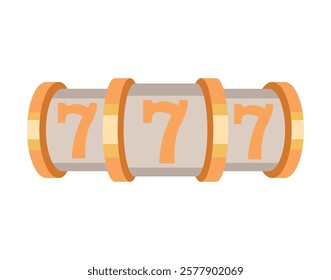 Golden slot machine numbers showing lucky 777