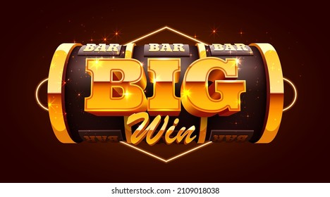 Golden slot machine wins the jackpot. 777 Big win concept. Casino jackpot. Vector illustration