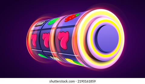 Golden slot machine wins the jackpot. 777 Big win concept. Casino jackpot. Vector illustration