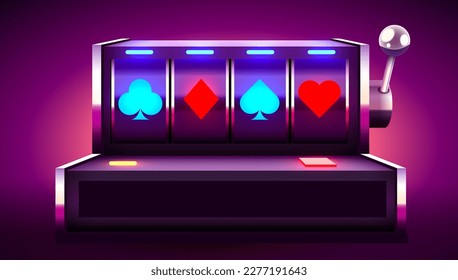 Golden slot machine wins the jackpot. 777 Big win concept. Casino jackpot. Vector illustration