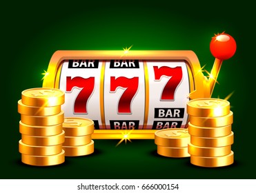 Golden Slot Machine Wins Jackpot Piles Stock Vector (Royalty Free ...