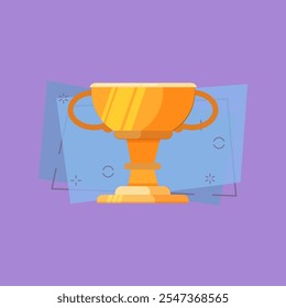 Golden small cup illustration. Cup, gold, champion. Competition concept. Vector illustration can be used for topics like tournament, competition, winning