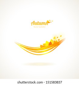 Golden smile of fall. Abstract vector illustration.