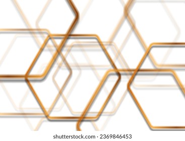 Hexágonos dorados lisos fondo abstracto de tecnología retro fondo. Diseño geométrico vectorial