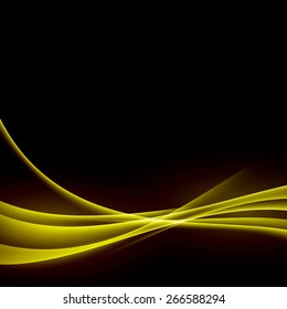 Golden smooth swoosh abstract wave background layout. Vector illustration
