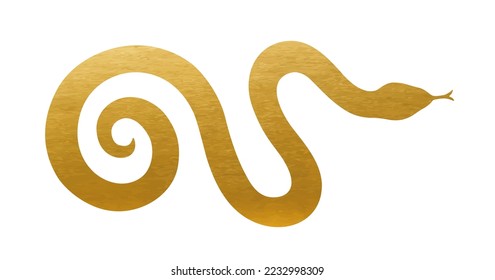 Golden Snake Silhouette - Vector Icon