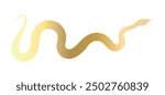 Golden snake silhouette white horizontal background. Symbol of 2025 Chinese zodiac. Minimalist vector snake icon. World snake day