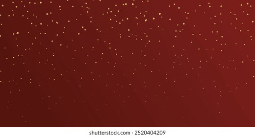 Golden Snow red background. Christmas snowy winter design. White falling snowflakes, abstract landscape. Cold weather effect. Magic nature fantasy snowfall texture decoration. Vector illustration