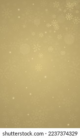 Golden Snowfall Vector Golden Background. Light Snow Illustration. Silver magic Transparent. Holiday Snowflake Design.